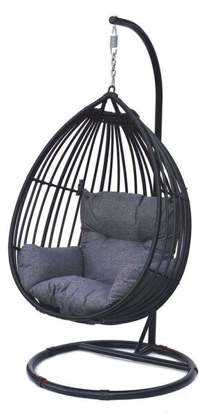 ROJAPLAST BOGOTA Polyrattan Függőágy – Fekete