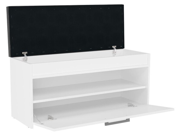 Aldabra Parma cipőtároló pad, 100x49x35 cm, fehér