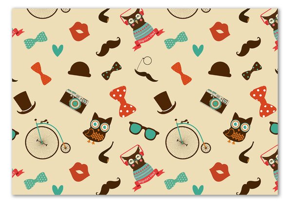 Egyedi üvegkép Hipsterskie baglyok