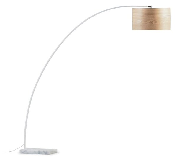Fehér-natúr színű állólámpa fa búrával (magasság 210 cm) Juhe Ash – Kave Home