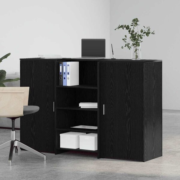 VidaXL recepciós pult fekete tölgyszínű 155x50x103,5 cm szerelt fa