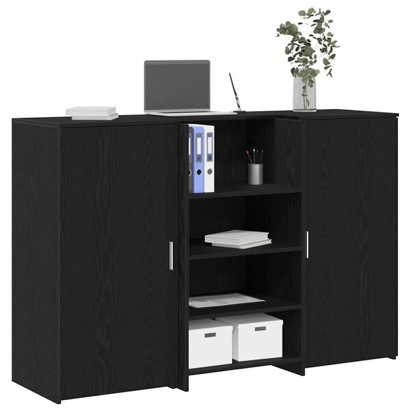 VidaXL recepciós pult fekete tölgyszínű 155x50x103,5 cm szerelt fa