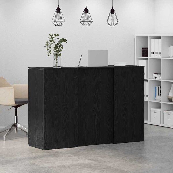 VidaXL recepciós pult fekete tölgyszínű 155x50x103,5 cm szerelt fa