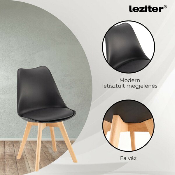 Leziter Zara 6+1 étkező garnitúra fekete-sonoma tölgy