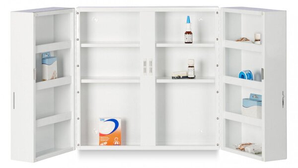 Zárható acél gyógyszeres szekrény fehér-antracit 53x53x21,5 cm 10040019