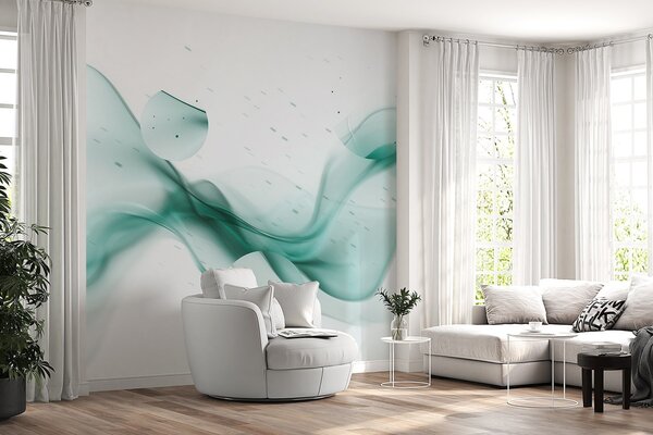 Fotótapéta Zöld füst és körök, Modern fotótapéta, Népszerű fotótapéta, w03404v2 - Tapeko.hu