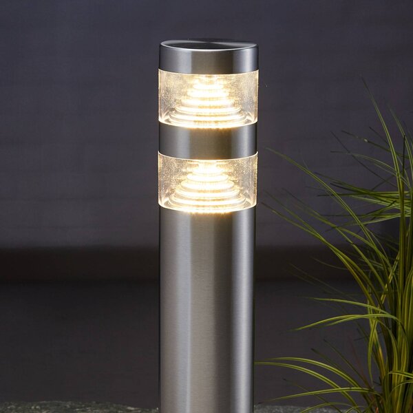 Lindby LED ösvény világítás Lanea, 60 cm, szürke, rozsdamentes acél, IP44, Alu / szürke / cink, Rozsdamentes acél, Modern
