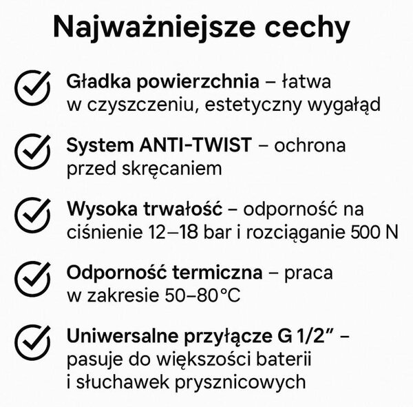 Erga Snake, sima zuhanycső 150 cm, csavarodásgátlóval, matt fekete, ERG-YKA-BP.SNAKE-BLK