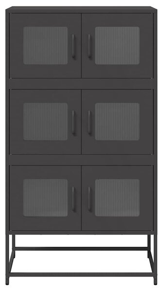 VidaXL Magastábla Fekete 68x39x123 cm Acél