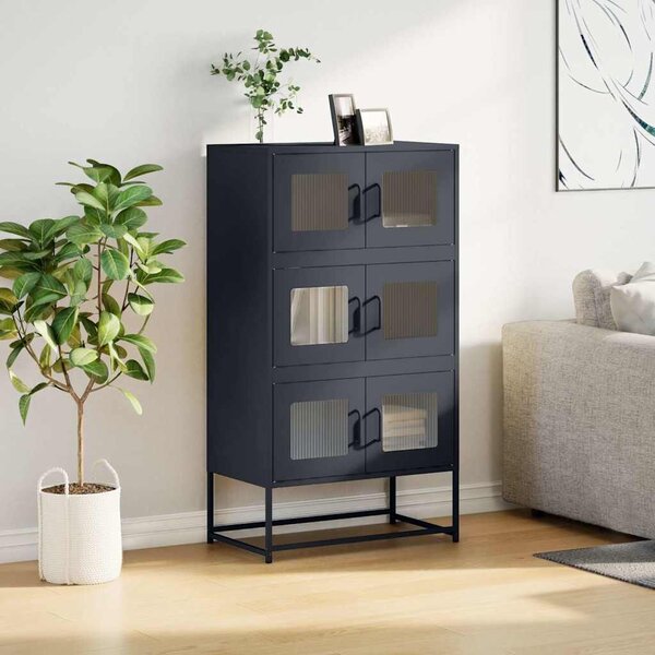 VidaXL Highboard antracit 68x39x123 cm Acél