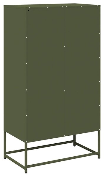VidaXL Highboard olívazöld 68x39x123 cm Acél