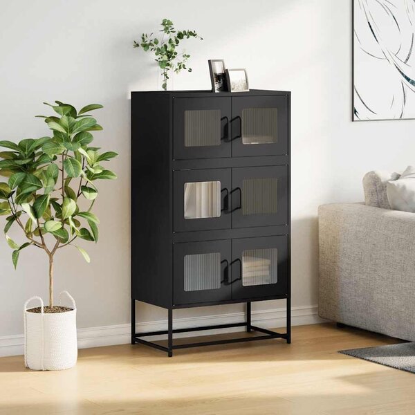 VidaXL Magastábla Fekete 68x39x123 cm Acél