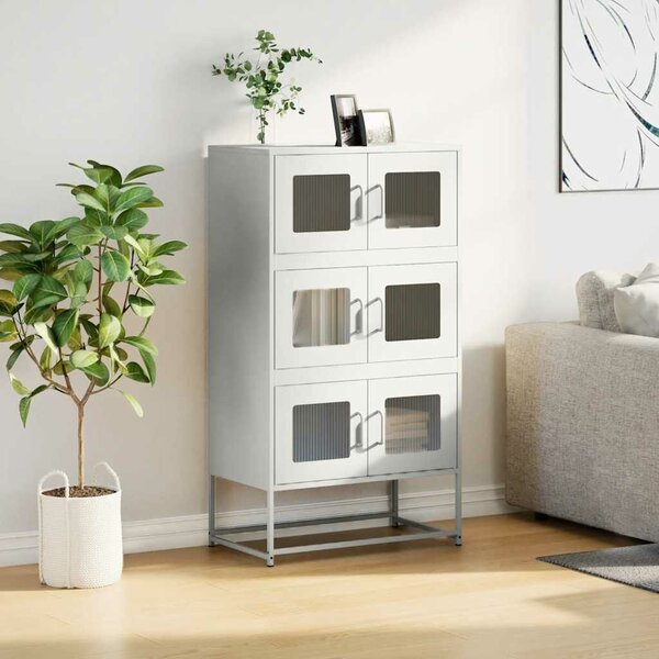 VidaXL Magastábla Fehér 68x39x123 cm Acél