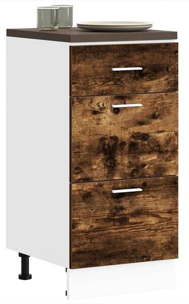 VidaXL alsó szekrény füstölt tölgy Gépi úton előállított fa