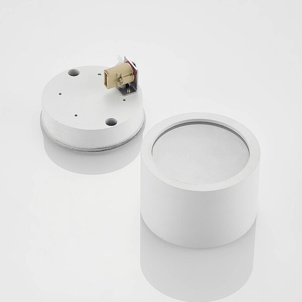 Arcchio Nieva downlight, G9, fehér, kerek, Ø 10cm, fém, dimmelhető, Fehér / opál, Folyosó, Alumínium, Modern