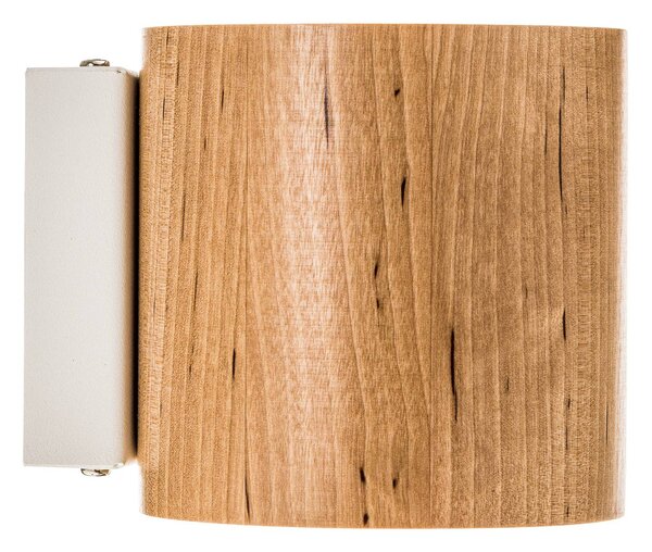 SOLLUX LIGHTING Ara fali világítás, hengeres fa, dimmelhető, Világos fa, Nappali / Étkező, Fa, Modern