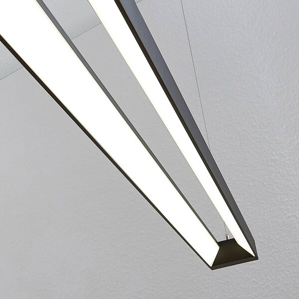 Arcchio LED-es függőlámpa Cuna, fekete, 122cm, fém, Fekete, Dolgozószoba / Iroda, Alumínium, Modern