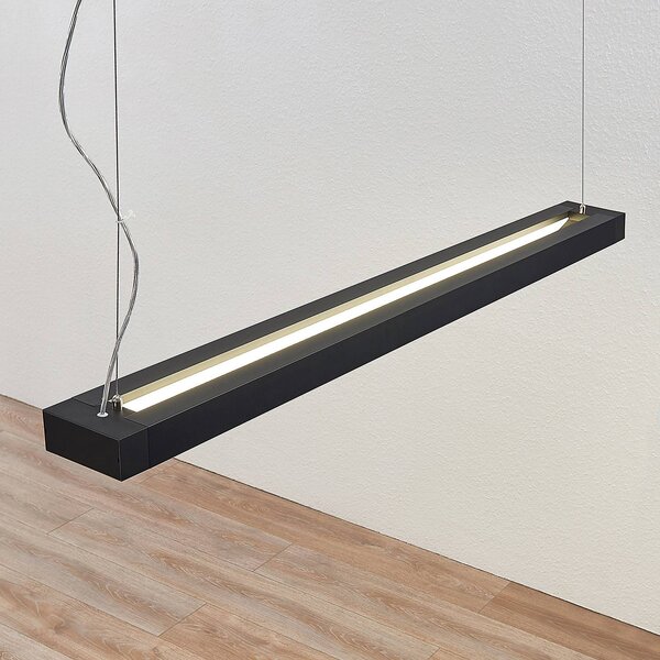 Arcchio LED-es függőlámpa Cuna, fekete, 122cm, fém, Fekete, Dolgozószoba / Iroda, Alumínium, Modern