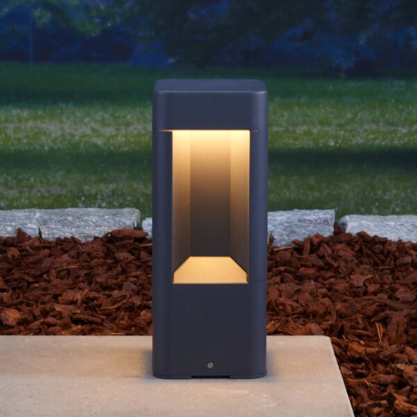 Lucande LED-es állólámpa Annika, antracit, fém, 30 cm, Fekete, Alumínium, Modern
