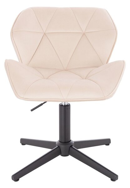 HR111CROSS Krémszínű modern velúr szék fekete lábbal