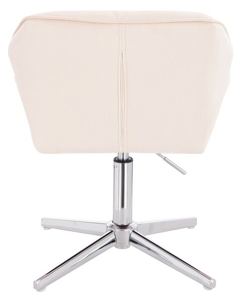 HR111CROSS Krémszínű modern velúr szék krómozott lábbal