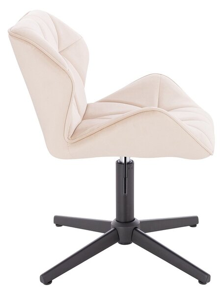 HR111CROSS Krémszínű modern velúr szék fekete lábbal