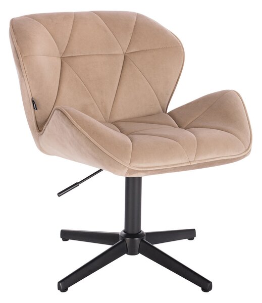 HR111CROSS Latte modern velúr szék fekete lábbal