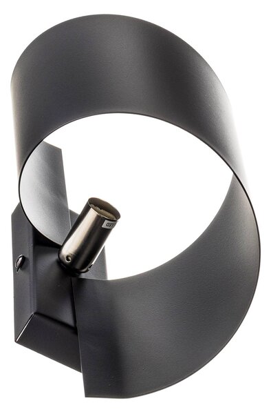 EMIBIG LIGHTING Spiner fali lámpa, fekete, magasság 30 cm, acél, dimmelhető, Fekete, Nappali / Étkező, fém, Modern