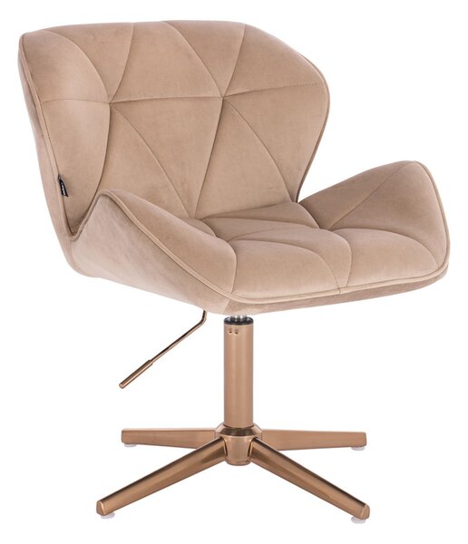 HR111CROSS Latte modern velúr szék arany lábbal