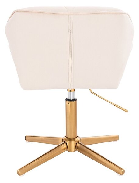 HR111CROSS Krémszínű modern velúr szék arany lábbal