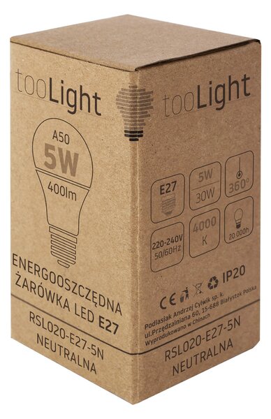 LED izzó hideg RSL020 E27 5W Neutral