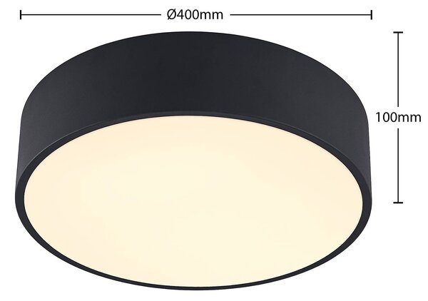 Arcchio LED mennyezeti lámpa Noabelle, Ø 40 cm, fekete, fém, dimmelhető, Fekete, Konyha, fém, Modern