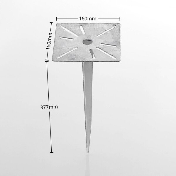 Lucande földtüske Cadis, ezüst színű, fém, 38 cm magas, Alu / szürke / cink, fém