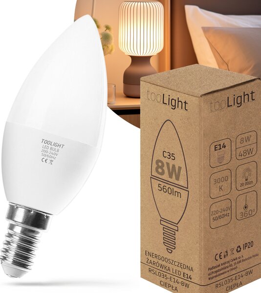 LED izzó hideg RSL035 E14 8W Warm