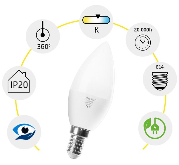 LED izzó hideg RSL036 E14 8W Neutral