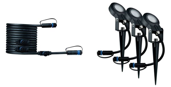 Paulmann Plug & Shine Sting 3000K 3-egységes bővítés, dimmelhető, Fekete, Alumínium, Modern