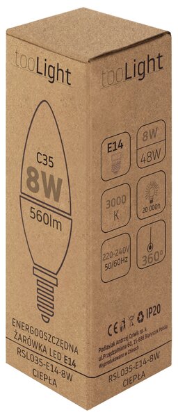 LED izzó hideg RSL035 E14 8W Warm