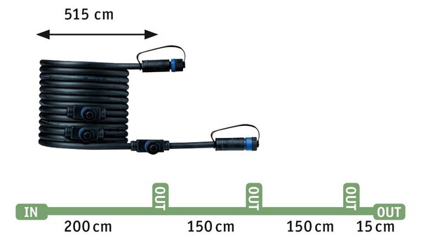Paulmann Plug & Shine Sting 3000K 3-egységes bővítés, dimmelhető, Fekete, Alumínium, Modern