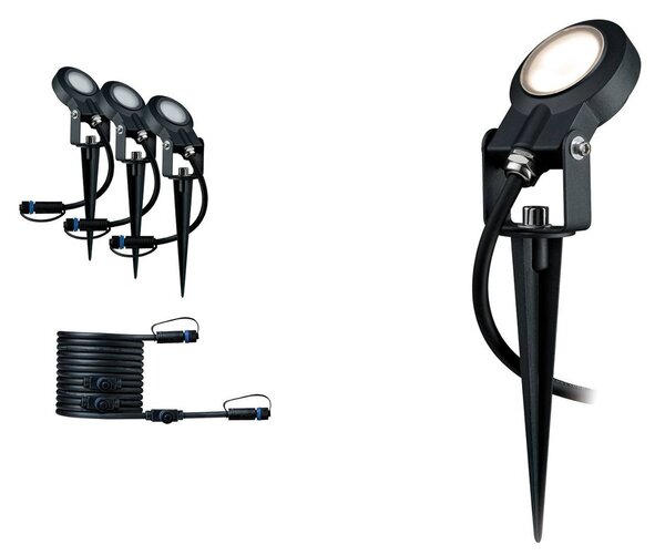 Paulmann Plug & Shine Sting 3000K 3-egységes bővítés, dimmelhető, Fekete, Alumínium, Modern