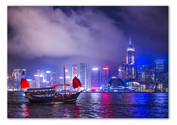 Akril üveg kép Hong kong éjjel