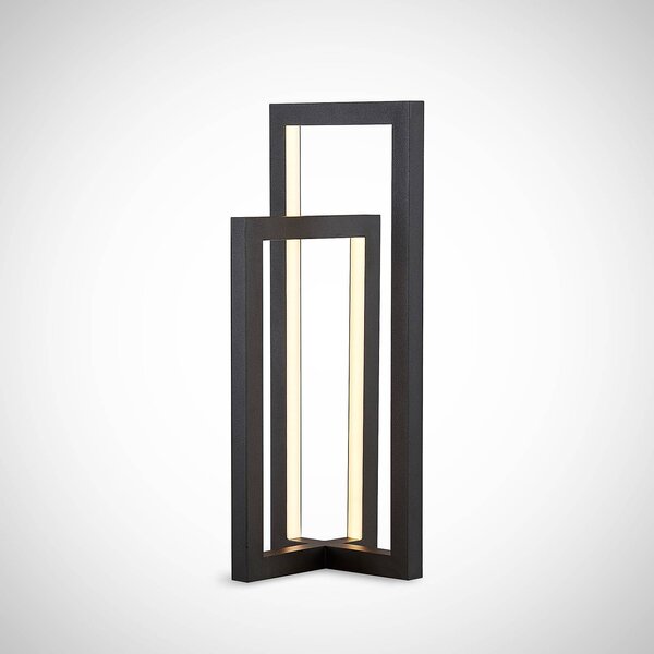 Lucande LED asztali lámpa Hylda, magasság 42 cm, fekete, alumínium, dimmelhető, Fekete, Nappali / Étkező, Alumínium, Modern