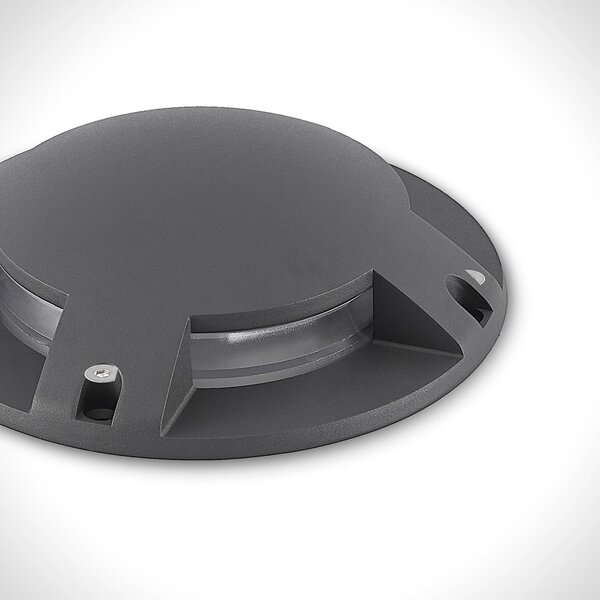 Lindby Cormac LED padlófényszóró, 4 lámpás, Ø 21 cm, IP67, Fekete, Alumínium, Modern
