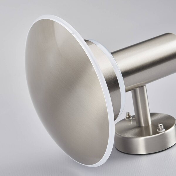 Lindby LED kültéri fali világítás Lillie, magasság 19 cm, rozsdamentes acél, Alu / szürke / cink, Rozsdamentes acél, Modern