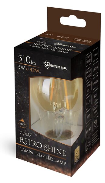 Meleg fényű LED izzó E-27 230V 2W Edison 14077