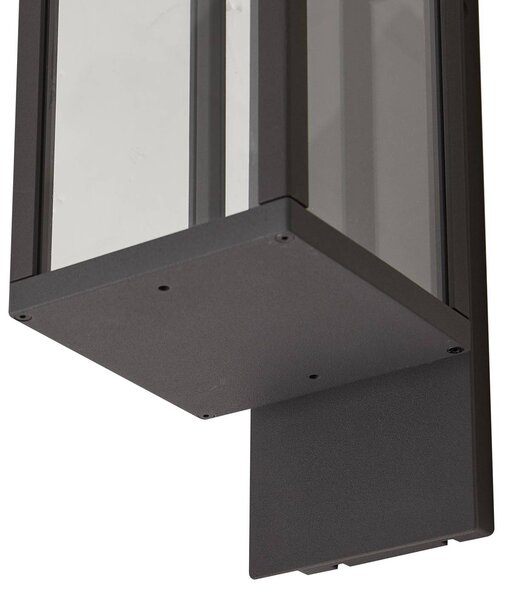 Lucande LED kültéri fali világítás Ferdinand, szürke, fém, 38 cm, Alu / szürke / cink, Alumínium, Modern