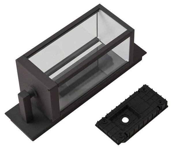 Lucande LED kültéri fali világítás Ferdinand, szürke, fém, 38 cm, Alu / szürke / cink, Alumínium, Modern