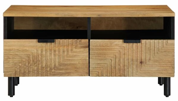 VidaXL barna tömör mangófa dohányzóasztal 80 x 54 x 40 cm