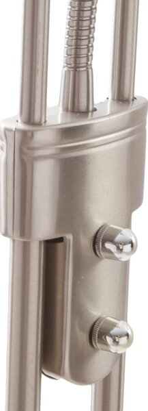 Lindby LED állólámpa Josefin, nikkel, olvasólámpa, dimmelhető, dimmelhető, Alu / szürke / cink, Nappali / Étkező, fém, Modern