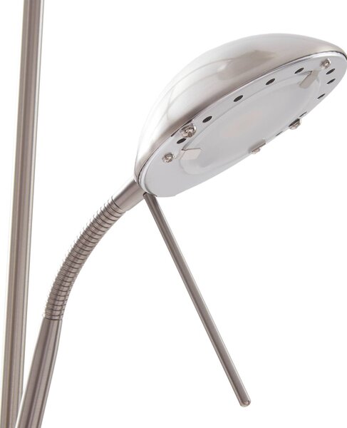 Lindby LED állólámpa Josefin, nikkel, olvasólámpa, dimmelhető, dimmelhető, Alu / szürke / cink, Nappali / Étkező, fém, Modern