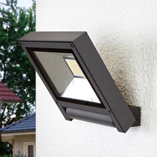 Lucande LED kültéri reflektor Maica, antracit, forgatható, IP65, Fekete, Alumínium, Modern